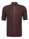 Brunello Cucinelli Short-sleeved Knitted Polo Shirt In Brown
