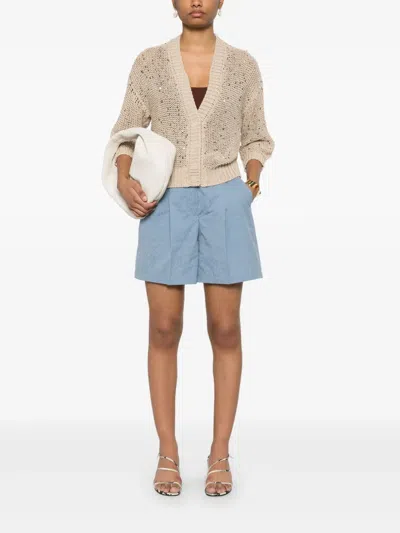 Brunello Cucinelli Jacquard Shorts In Blue