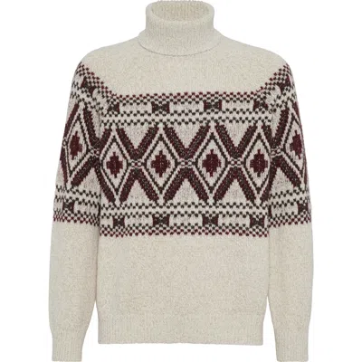 BRUNELLO CUCINELLI BRUNELLO CUCINELLI JACQUARD TURTLENECK SWEATER
