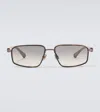 Brunello Cucinelli Jarama Rectangular Sunglasses In Brown