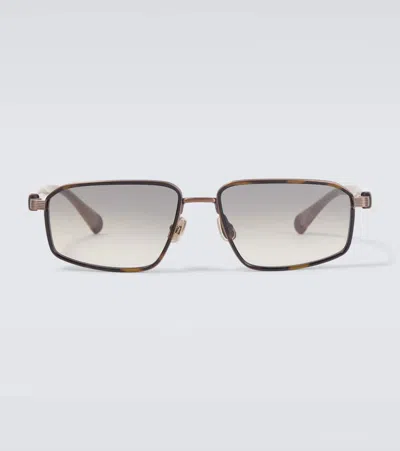 Brunello Cucinelli Jarama Rectangular Sunglasses In Brown