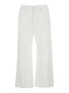 Brunello Cucinelli White Jeans With Wide Leg And Monil Detail On The Rear In Denim Woman
