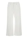 Brunello Cucinelli White Jeans With Wide Leg And Monil Detail On The Rear In Denim Woman