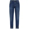 Brunello Cucinelli Light Blue Straight Leg Denim Jeans With Rolled Hem