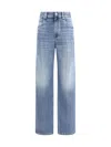 Brunello Cucinelli Blue Jeans With Logo Patch On The Rear And Faded Effect