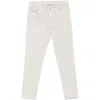 Brunello Cucinelli Slim-fit Straight-leg Logo-embroidered Jeans In Beige