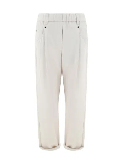 Brunello Cucinelli Pants In Snow White