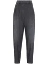 Brunello Cucinelli High-waisted Tapered Jeans In Black
