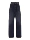 Brunello Cucinelli High-rise Wide-leg Jeans In Black
