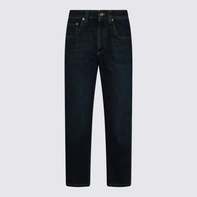 Brunello Cucinelli Chain-embellished Five-pocket Jeans In Blue