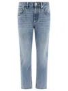 Brunello Cucinelli Logo Patch Straight Leg Jeans For Women In Blue