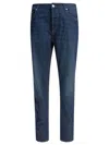 Brunello Cucinelli Light Blue Straight Leg Denim Jeans With Rolled Hem In Black