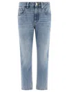 Brunello Cucinelli Logo Patch Straight Leg Jeans For Women In Blue