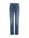 Brunello Cucinelli Embellished Skinny Cotton Jeans With Contrast Stitching In Blue