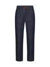 Brunello Cucinelli Embellished Tapered Jeans In Blue