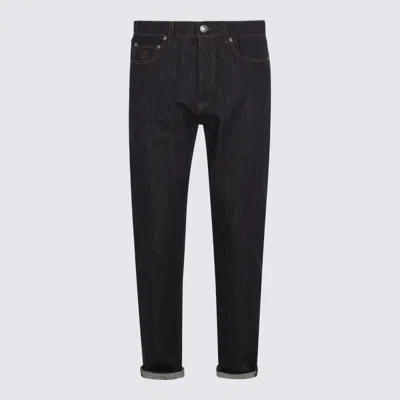 Brunello Cucinelli Jeans Blue And Green In Black