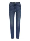 Brunello Cucinelli Embellished Skinny Cotton Jeans With Contrast Stitching
