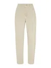 Brunello Cucinelli Garment-dyed Baggy Tapered Jeans In Beige
