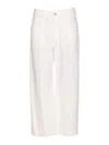 Brunello Cucinelli Contemporary Square Denim Pants With Jewel In White