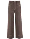 Brunello Cucinelli High-rise Wide-leg Jeans In Brown