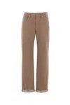 Brunello Cucinelli Logo-patch Jeans In Brown