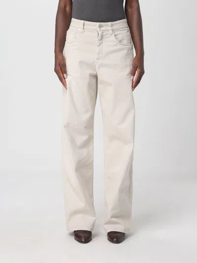 Brunello Cucinelli Jeans  Woman Color Beige In White