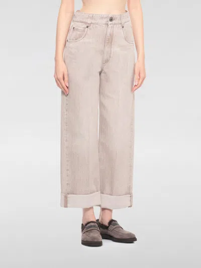 Brunello Cucinelli Jeans  Woman Color Beige In Neutral