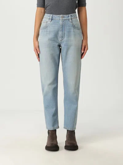 BRUNELLO CUCINELLI JEANS BRUNELLO CUCINELLI WOMAN COLOR BLUE,H18665009