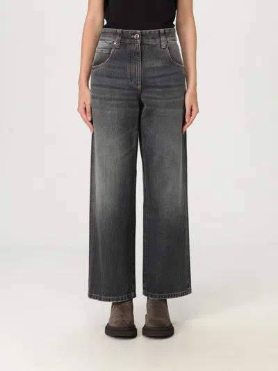 BRUNELLO CUCINELLI JEANS BRUNELLO CUCINELLI WOMAN COLOR GREY,H21631020