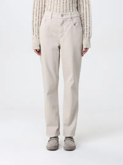 BRUNELLO CUCINELLI JEANS BRUNELLO CUCINELLI WOMAN COLOR IVORY,G50627044