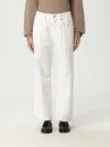 Brunello Cucinelli Women Contemporary Square Denim Pants With Jewel In White