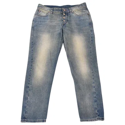Pre-owned Brunello Cucinelli Jeans Button Fly Medium Distressed Wash Rear Pocket 4 In Gray