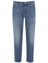 Brunello Cucinelli Five-pocket Denim Trousers In Denim Chiaro Old