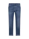 Brunello Cucinelli Rolled Cuff Denim Jeans In Denim Chiaro Old