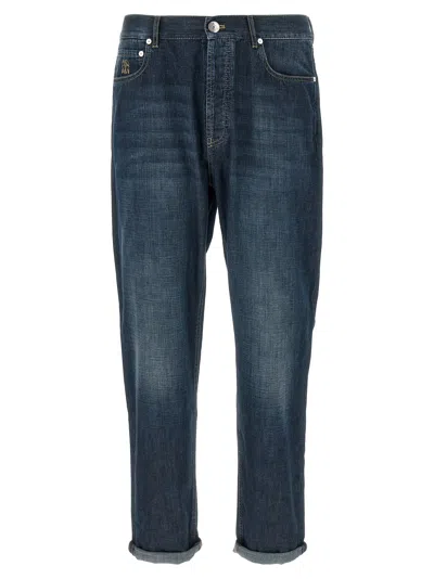 Brunello Cucinelli Jeans Denim Old In Animal Print