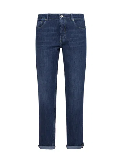 Brunello Cucinelli Jeans In Denim Scuro Old