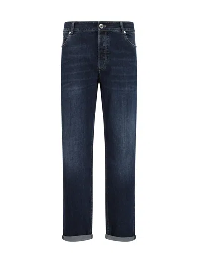 Brunello Cucinelli Jeans In Denim Scuro Old