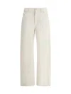 Brunello Cucinelli Five Classic Pockets Denim Trousers In Gesso