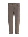 Brunello Cucinelli Dyed Denim Pants In Brown