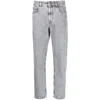 Brunello Cucinelli High-rise Tapered Jeans In Gray