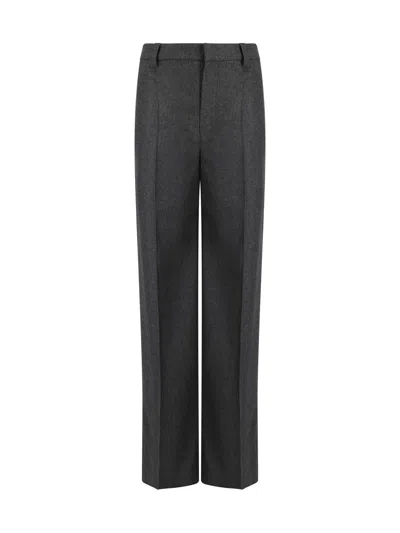 Brunello Cucinelli High-waist Wide-leg Tailored Trousers In Grey