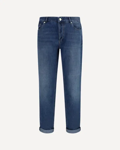 Brunello Cucinelli Jeans In Cotton With Distressed Effect In Blue