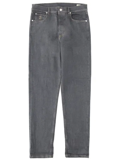 Brunello Cucinelli Jeans In Denim Grayscale