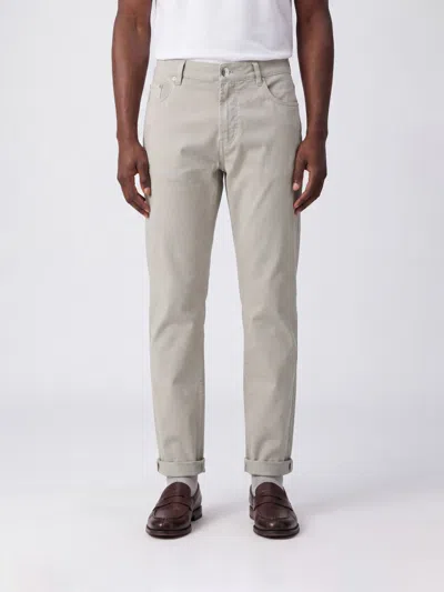 Brunello Cucinelli Cotton Straight-leg Jeans In Gray