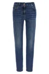 Brunello Cucinelli Embellished Skinny Cotton Jeans With Contrast Stitching