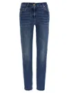 Brunello Cucinelli Embellished Skinny Cotton Jeans With Contrast Stitching