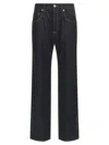 Brunello Cucinelli Women Loose Flared Denim Pants With Moniline In Black
