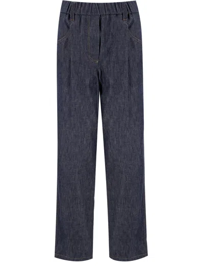 Brunello Cucinelli Jeans Monile In Blu