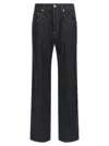 Brunello Cucinelli Women Loose Flared Denim Pants With Moniline In Gray