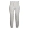Brunello Cucinelli Logo-patch Tapered Trousers In Multicolor